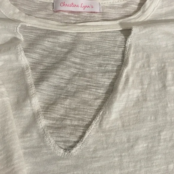 Olivaceous White Cut Out Short Sleeve T-Shirt - Picture 8 of 9